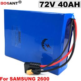 E-bike Lithium Battery 72V 40AH electric Bicycle battery 72V 2000W 3000W for Samsung 18650 cell with 5A Charger Free Shipping