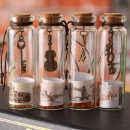 mini clear glass cork stopper wishing bottles vials jars containers small vintage ornaments craft decoration F20172862