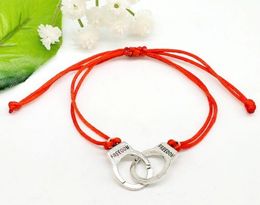 50pcs/lot Handcuffs Bracelets Rope Lucky Red Bracelet For Women Red String Adjustable Handmade Bracelet DIY