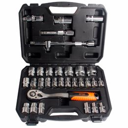 Freeshipping Socket Torque Ratchet Wrench 32Pcs/lot 1/2" Wrench Set 72T Chrome Vanadium Steel Repair Tools Hand Tool Set