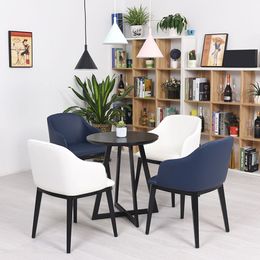Marrone Bianco Moderno Nordic Coffee Chair Con Poltroncina In Metallo Rivestito In Pelle Poltrona Per Soggiorno Mobili Da Pranzo In Metallo Sedia Da