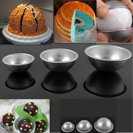 3D Aluminium Alloy Ball Sphere Bath Bomb Mould Cake Baking Pastry Mould 4.5 x 2cm 5.5 x 2.5cm 6.5 x 3cm c599