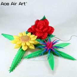 3 pcs Beautiful design inflatable plants and flowers inflatable decoration standing flower for sale