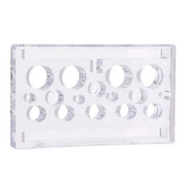 16 Holes Rectangle Acrylic Tattoo Ink Cup Clear Crystal Permanent Makeup Pigment Cups Caps Storage Container Rack Holder Stand
