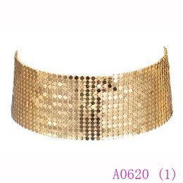 3pcs Punk Sequins Wide Mesh Choker Necklace Exaggerated Statement Boho Necklaces Women beautiful necklace Jewellery A0620
