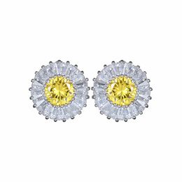 New anti allergy womens earings accessories bijoux micro paved with cubic zircon fashion small daisy flower shape studs for girls gift