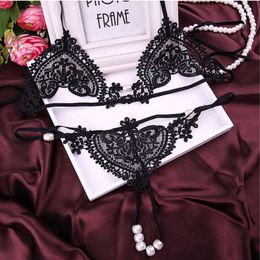 포르노 Babydoll 섹시한 란제리 뜨거운 레이스 오픈 브래지어 + 진주 ...