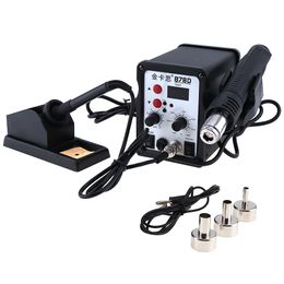 Kaisi-878D 220V 700W 2 in 1 SMD Digital Display Soldering Station with Hot-Air Gun + Solder Iron(black color)