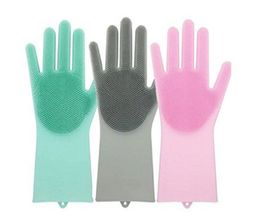 Magic Silicone Washing Dishes Gloves Scrubbing Gloves Sponge Dishwashing Dish Gloves Guantes Para Lavar Platos drop shipping