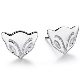 -Gli orecchini d'argento etnici di modo degli orecchini di progettazione della volpe dei gioielli della donna argentano gli orecchini di modo che spediscono liberamente