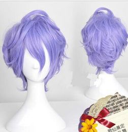 ONLINE- Kasenkanesada The Sword Dance Short Purple Cosplay Wig Hair