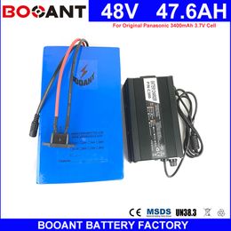 BOOANT 48V 47.6AH 2000W Electric Bicycle Battery for Panasonic 18650 Li-ion Battery pack 48V E-Bike Battey +54.6V 5A Charger