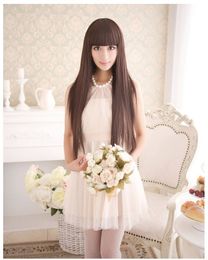 Women Sexy Korean Style Womens Girls Cosplay Party Long Straight Full Hair Wig