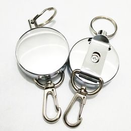 New Retractable Pull Key Ring ID Badge Lanyard Name Tag Card Holder Recoil Reel Belt Clip Metal Housing Metal Covers c674