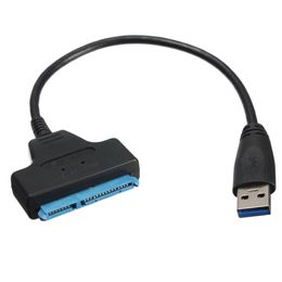 Freeshipping 5pcs Super speed USB3.0 to Sata 22 Pin Adapter Cable For 2.5inch SSD Hard Disc Drive