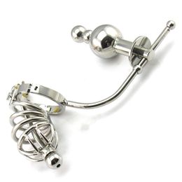 Chastity Devices Male Stainless Steel Chastity Belt Bird Cage Plug High Quality Lock #T26