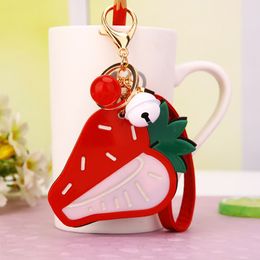 Creative Personality Mirror Key Ring Cartoon Cute Fruit Car Key Holder Female Bag Pendant Key Chain Keychain Christmas Ornaments