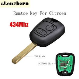 Stenzhorn 2 Buttons Car Remote Key Transponder Chip PCF7961 For Citroen C1 C3 434Mhz VA2 Blade Original key