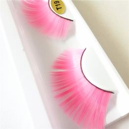 Glitter Shimmery False Eyelashes Fake Lashes for Stage Festival Colourful 1Pair Long Handmade Colourful Beauty Tools