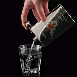 NEW 5 styles Creative Mirror Drawing Stainless Steel Flagon Liquor Whisky Alcohol Vodka Flask Portable Outdoor Wine Pot Preference