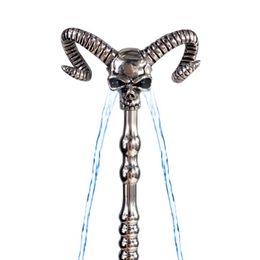 140mm New special design hollow Skull head water flowing metal penis plug stick catheter urethral sound dilators male sex toys Y1892003