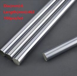 100pcs/lot 6x462mm Dia 6mm linear shaft 462mm long hardened shaft bearing chromed plated steel rod bar for 3d printer parts cnc router