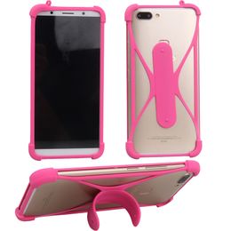 Silicone frame Phone Cases with touch u holder Case Protective Cover For mobile phone Rubber Cover Universal Bumper Case for mobile phone