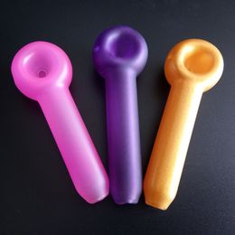Wholesale 3.5Inch mini Smoking LABS glass Handmade tobacco Spoon Pipes for Dry herb