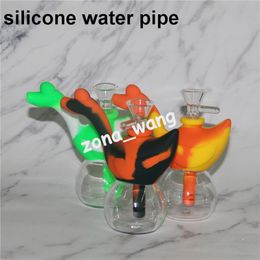 Portable Silicone Water Pipes for Smoking Dry Herb Unbreakable Water Percolator Bong Smoking Oil bubbler bong