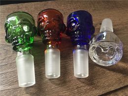 Smoking Dogo Skull Bowl for Glass Water Bongs and Pipes 14mm Glass Bowl for oil rigs bong thick pyrex skull shape glass bowl pieces