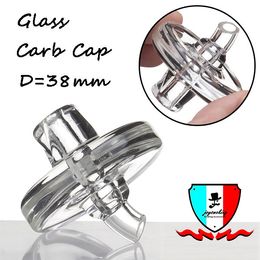 Glass Carb Cap Smoking Accessories with Hole on the Bottom Dia 38mm Universal Bubble Carb Cap for Banger Nail Dab Rigs