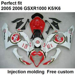 Aftermarket body parts fairings for Suzuki GSXR1000 2005 2006 white black injection Mould fairing kit GSXR1000 05 06 CG45