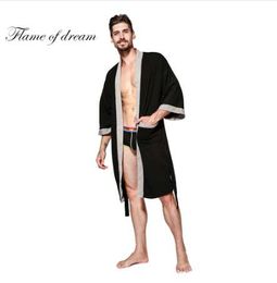 Kimono Man Pijama Masculino Ropa Sexy Hombre Bathrobe For Shower Waffle Sleep Robe Man's Gowns roupao de banho 8074