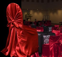 Satin Chair Cover For Wedding Banquet Hotel Party Decoration Product Supplies 110cm*140cm 100 PCS New Brand SN1097