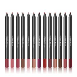 VERONNI Brand Matte Lip Liner Makeup Pencil 13 Colors Long Lasting Multifunction Lips Eyes Pigmented Nude Lipliner Pen Cosmetics