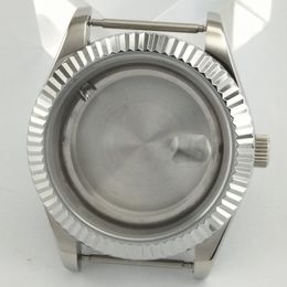 41mm Sapphire Glass Polished Silver Colour Stainless Steel Watch Case Fit ETA 2824 2836 Miyota 8205 8215 821A 82 Series Movement P3168