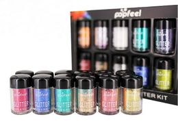 Halloween Augen Make-up Luxus Körper Glitzer 12-teiliges Pigment Set Einzelner loser Lidschatten Leuchtendes Aufhellungspulver Gesicht Augen Schatten Kit