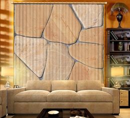 Custom any size Top Luxury Living Room Curtains Stone Printing Curtain For Bedroom 3D Digital Printing Drapes Cotinas Para Sale