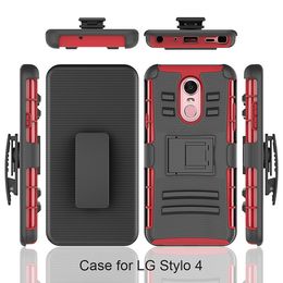 For ZTE Avid 4 max pro Armor Hybrid Case PC Sillicon 3 in 1 Combo Holster Belt Clip Protective Defender Kickstand Phone Cover