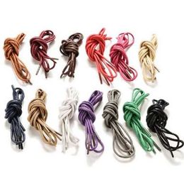 1Pair Waxed Coloured Shoelaces For Leather Shoes Laces Round Strings Martin Boots Sport Shoes Cord Ropes 8 Colours