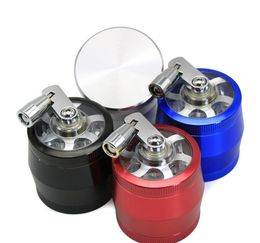 Smoking Pipes The new hand-operated scoliosis smoke smog diameter 50MM 4 layer Aluminium alloy grinder multicolor smoking set.