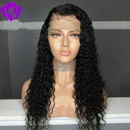 180 Density Long Loose Curly Synthetic Wigs Black /brown/bury Colour Glueless Lace Front Wig Hair for black Women