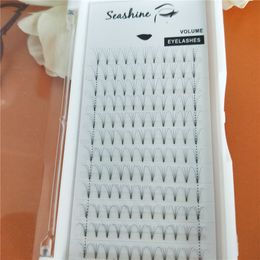 Seashine private label 4D short stem premade fans russian volume eyelash extension all size C D curl individual lashes free shipping