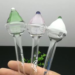 New Colour hat glass straight smoke cooker Glass Bbong Wwater Pipe Titanium nail grinder, Glass Bubblers For Smoking Pipe Mix Colours