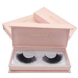 2 pairs/box False Eyelashes 3D Mink Lashes Pink Box Thick Makeup Eyelashes For Eyelash Extension Top Quality