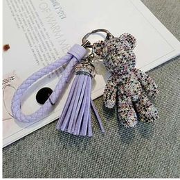 CX-Shirling Cute Bling Full CZ Rhinestones Animal Keychain Car Key Chain Ring Pendant For Bag Charm Gifts261T