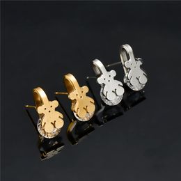 Cheap Gold Bear Stud Earring