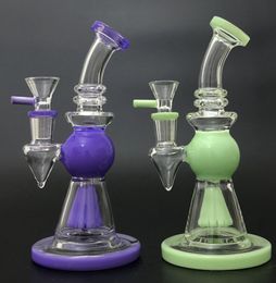 Wholesale Heady Glass Bongs Hookahs Showerhead Perc Water Pipes Pyramid Design Oil Dab Rigs With Bowl XL275