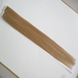 #18 Dark Ash Blonde hair products unprocessed virgin brazilian Straight hair skin weft tape hair extensions 100g(40pcs)