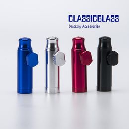 Bullet Pipe Snuff Snorter Aluminum Metal Smoking Pipes Portable Colorful Machine Pill Tobacco Sneaks A Toke glass bong vaporizer pill box